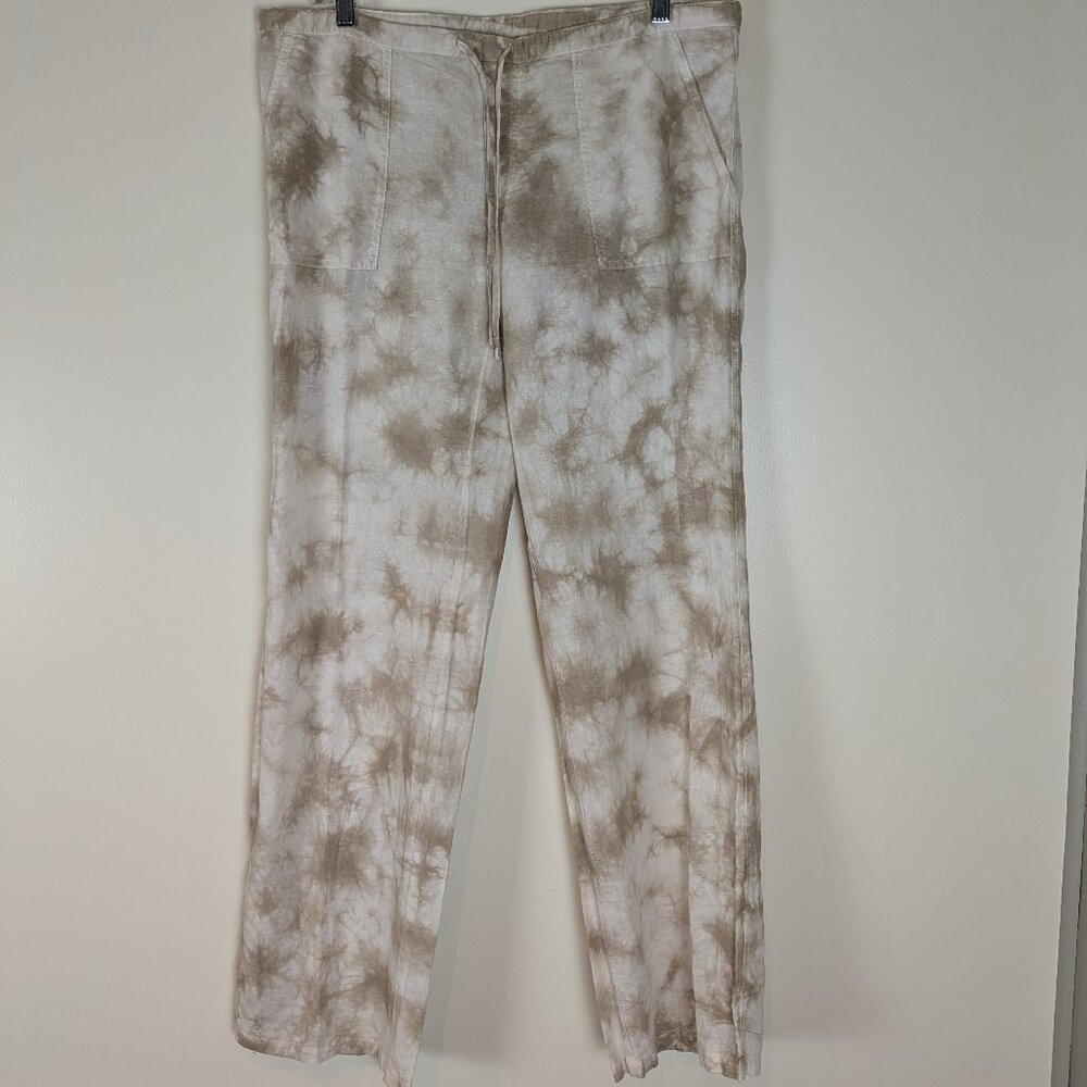 London Jeans for Victoria Secret Beige Midrise Tie-dye Pants EUC Size 8